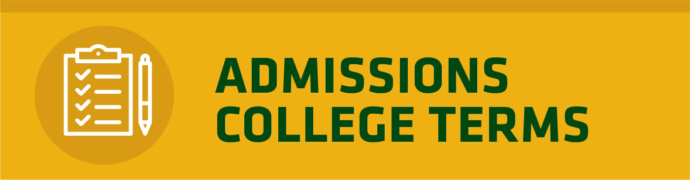 checklist icon next to admissions college terms headline