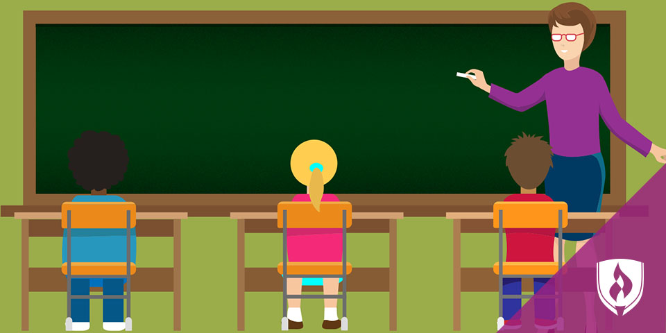 illustrated classroom scene