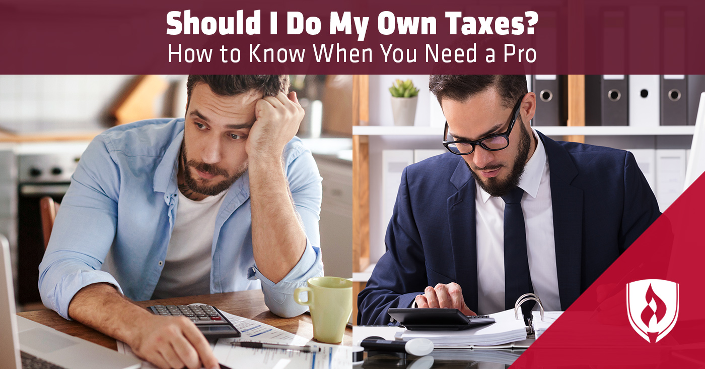 man struggling with taxes and another man doing taxes
