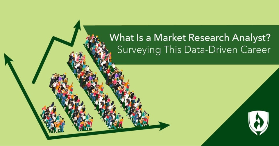 illustration of a crowd within a graph representing market research analyst