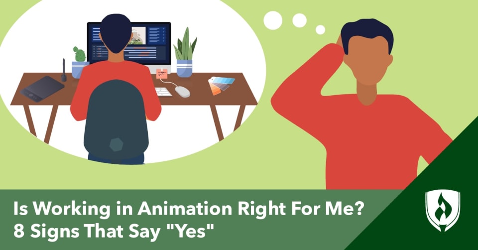 student imagining themselves as an animator working at a desk