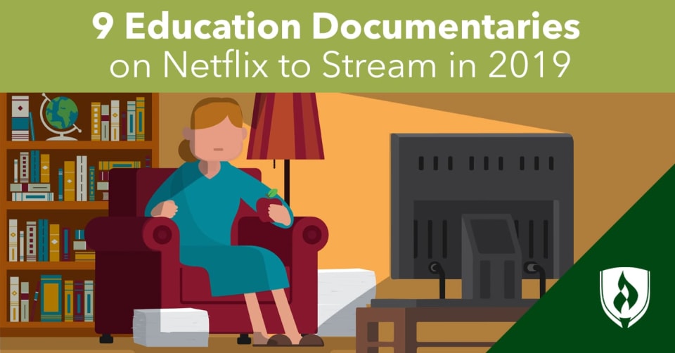woman watching education documentaries