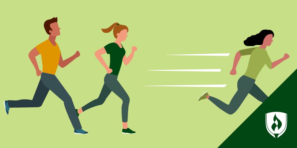 Illustration of students running on a track