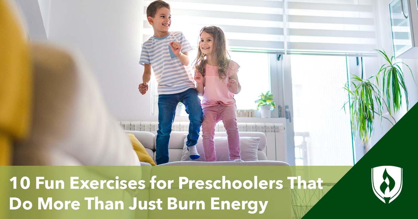 photo for exercises for preschoolers with two kids playing the floor is lava