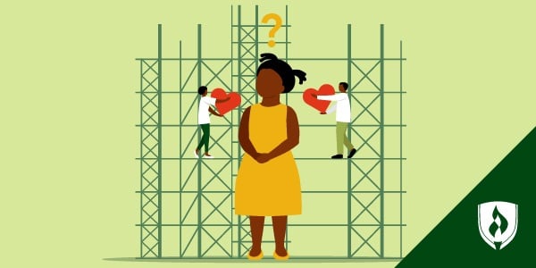 illustration of a preschool age child with scaffolding contruction around her representing what is scaffolding