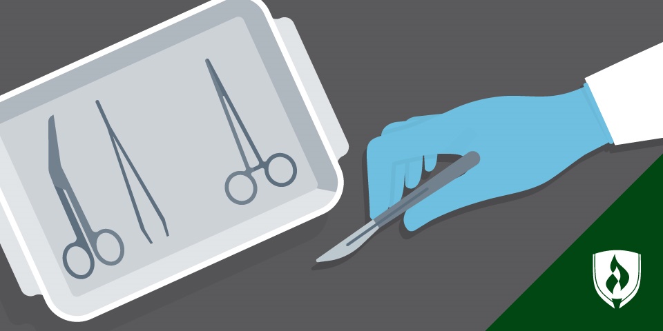 illustration of surgical tools on a tray 