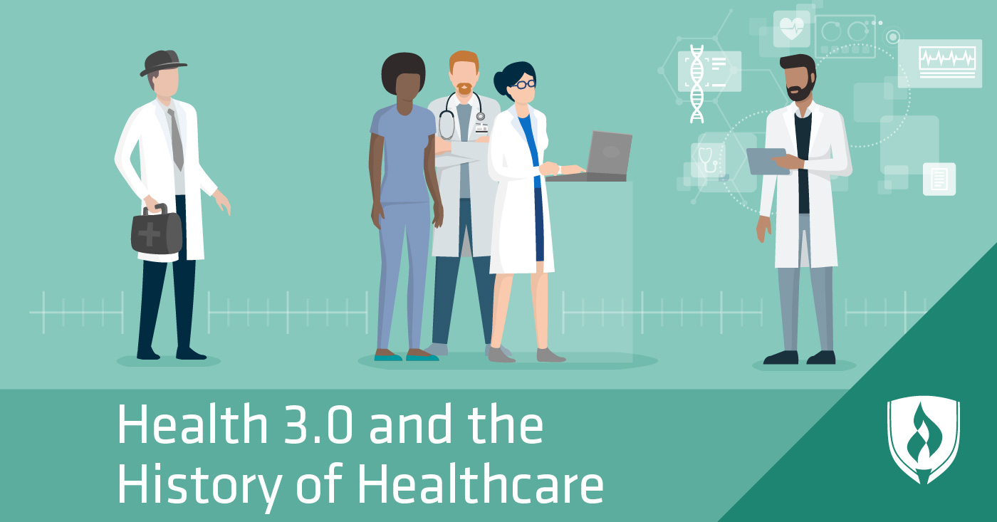 illustration of healthcare workers through the years