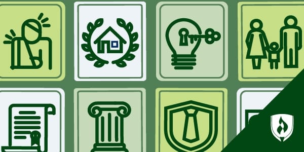 illustration of types of paraleglas and law icons