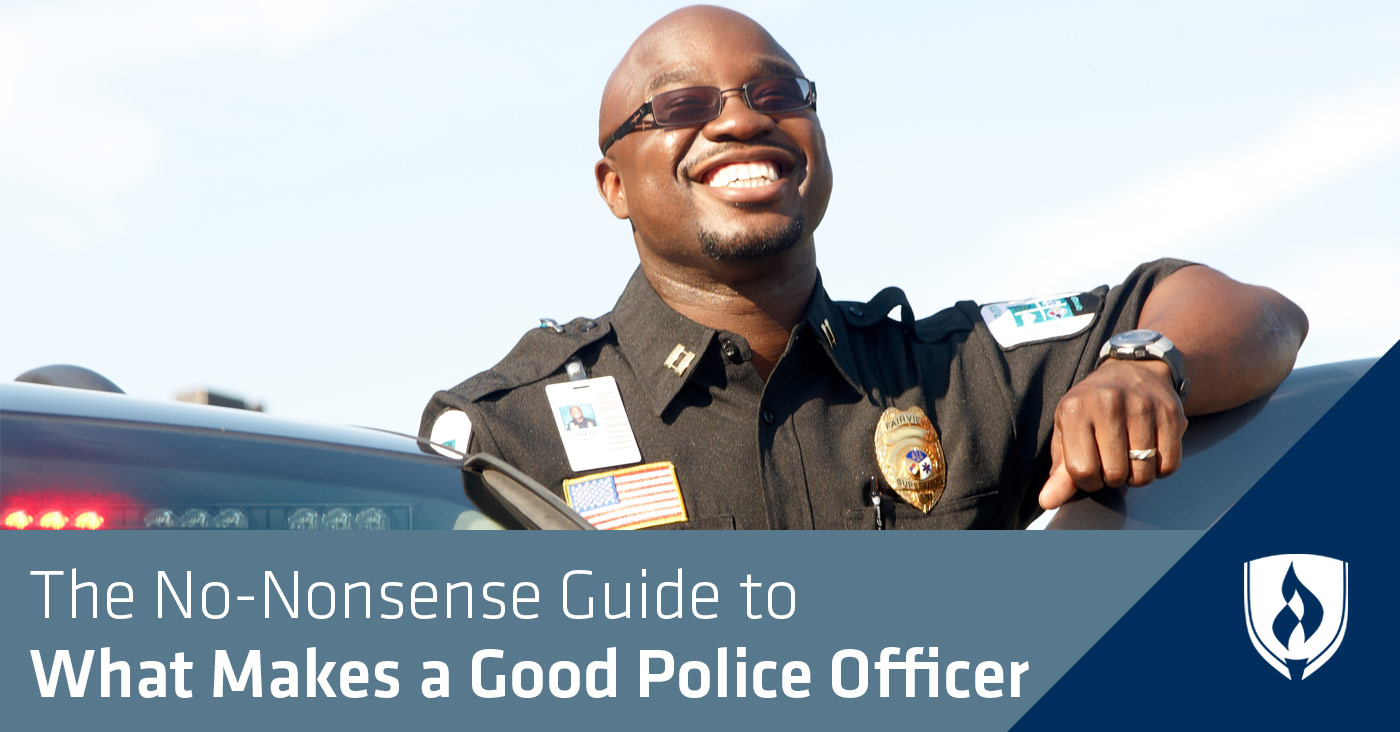 male police officer smiling