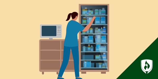 illustration of a nurse pulling a medication representing medication errors