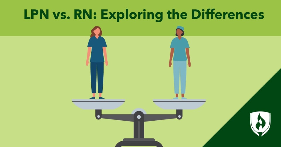 two nurses standing on a scale represneting lpn vs rn 