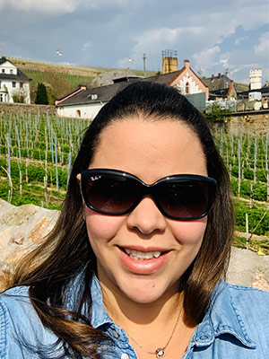 Mariana in Europe wearing sunglasses