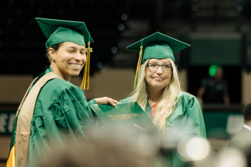 Ackerman receiving her degree