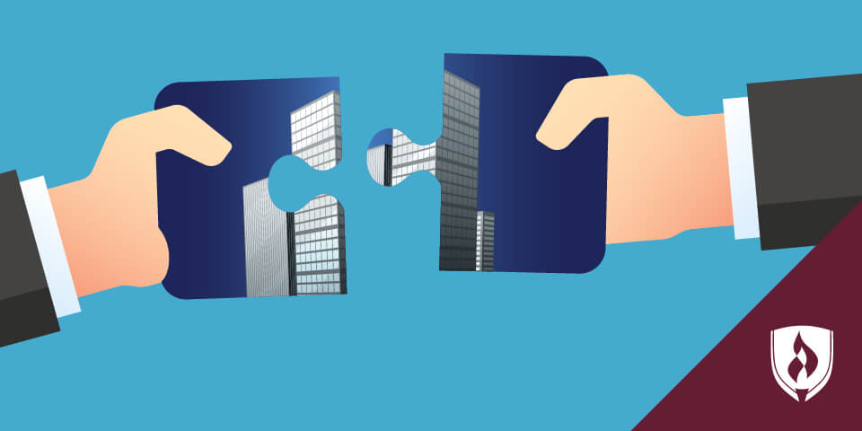 illustration of business hands putting two puzzle pieces together