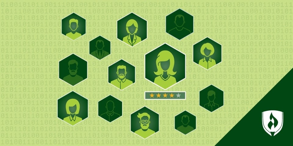 illustration of employees and stars underneath with code in the background representing hr analytics