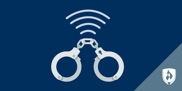 hand cuffs with wifi symbol