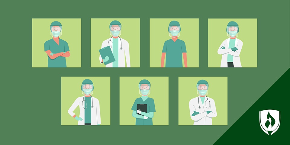 illustration of different professionals in operating room jobs