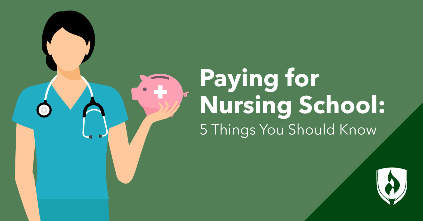 illustration of a nurse with a piggy bank representing paying for nursing school 