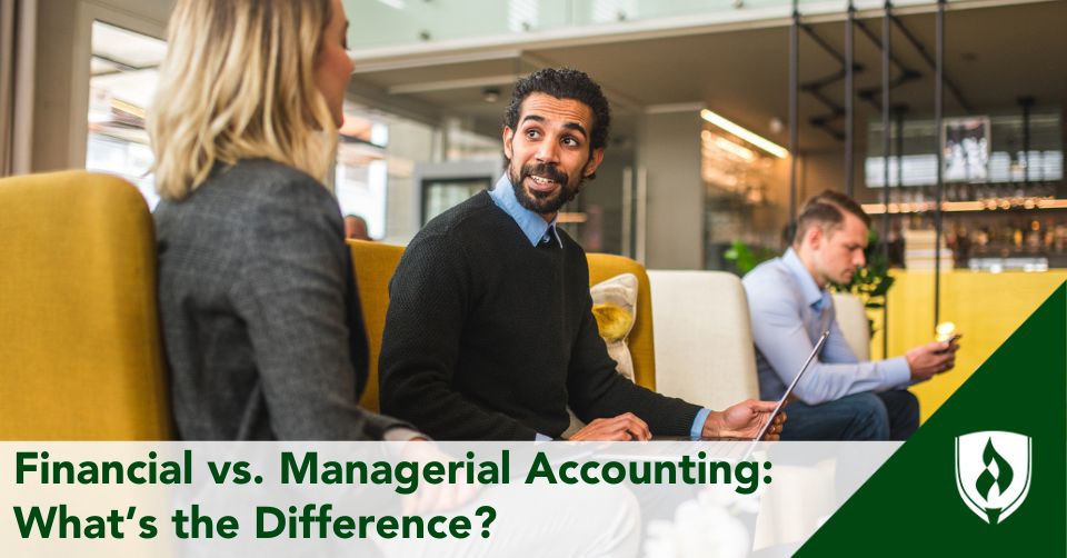 financial vs managerial accounting header A financial accountant meets with a manager