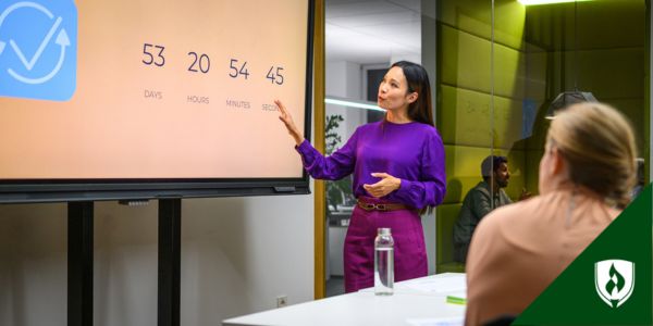 An HR Director presents to her team
