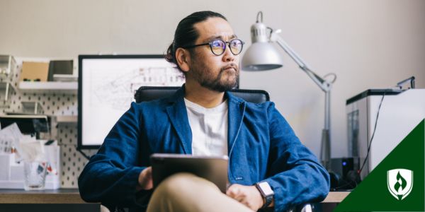 A marketer considers his graphic design options