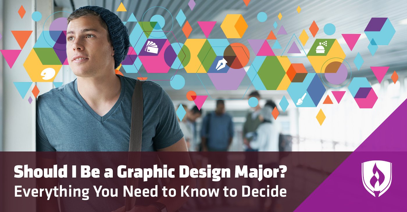 Young male thinking about graphic design
