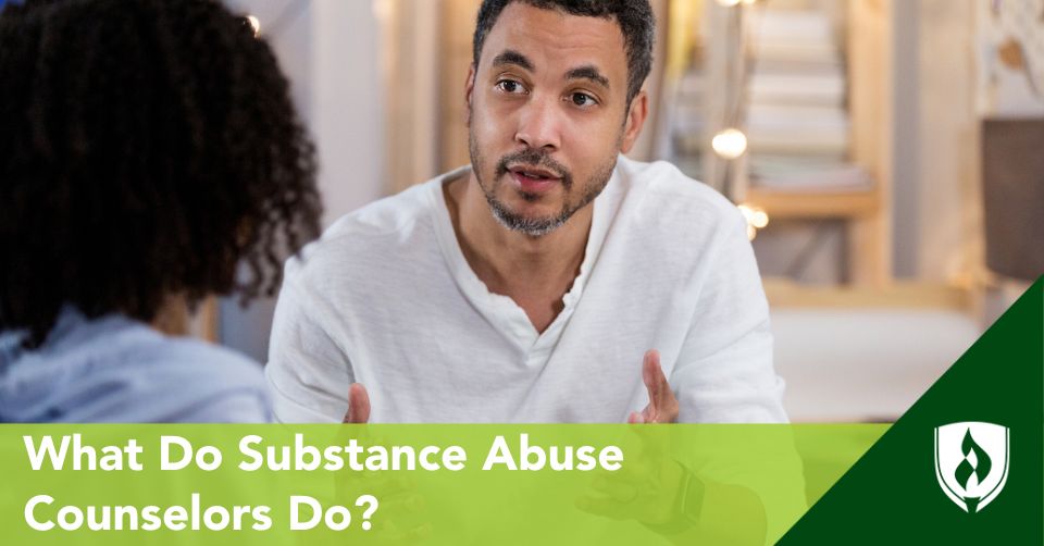 substance abuse counselors header A substance abuse counselor explains something about recovery