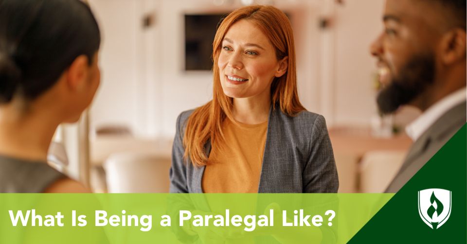 A paralegal meets with two attorneys to brief them on the schedule