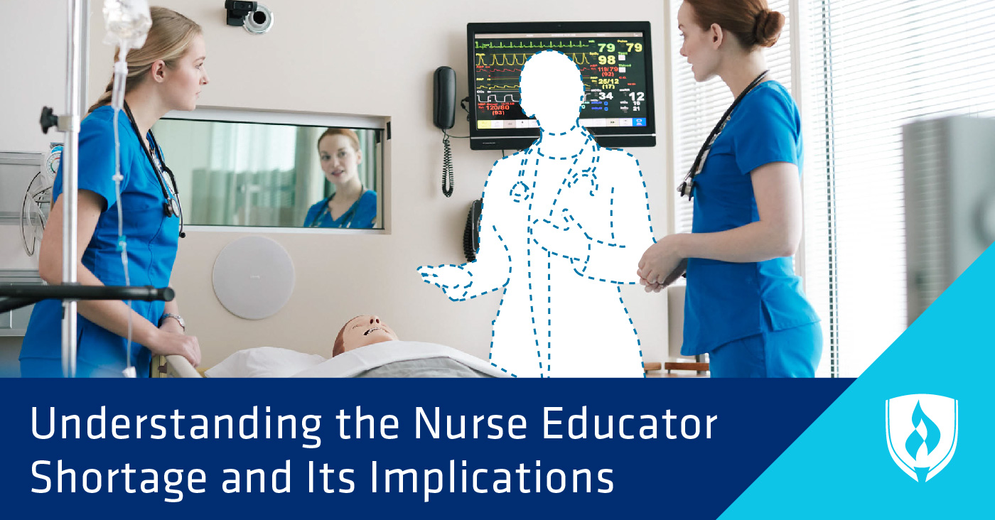 nursing students looking at silhouette of a nursing instructor
