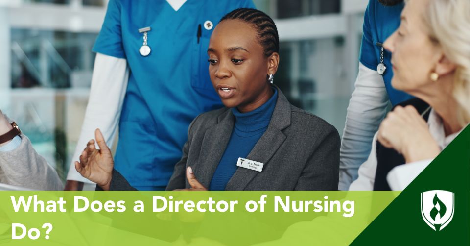 director of nursing header A director of nursing meets with medical staff and leadership
