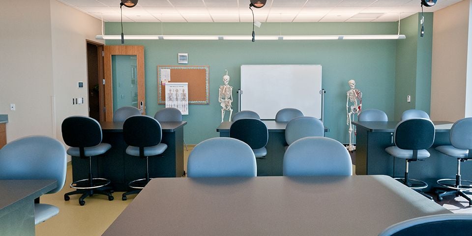 Nursing and Health Sciences classroom at the Rasmussen University Bloomington campus.