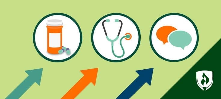 illustrated icons representing what you can do with a health sciences associates degree