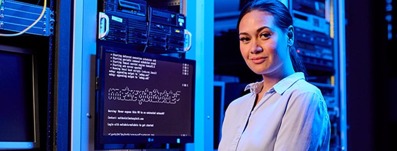 female cyber security administrator